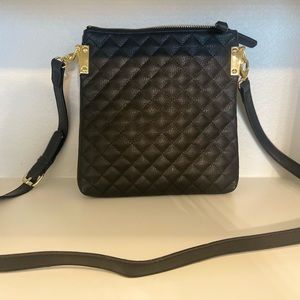 Women's Triple Compartment black Cross body Bag